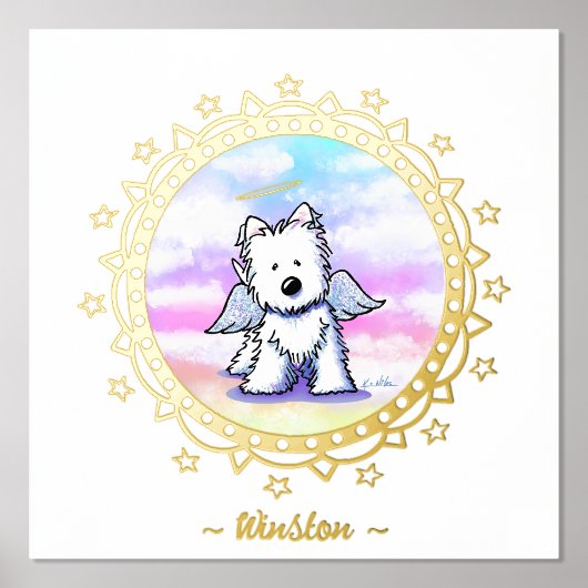 Impressions Dorure Pont arc en ciel Westie Angel Foil Imprimer (Recto)