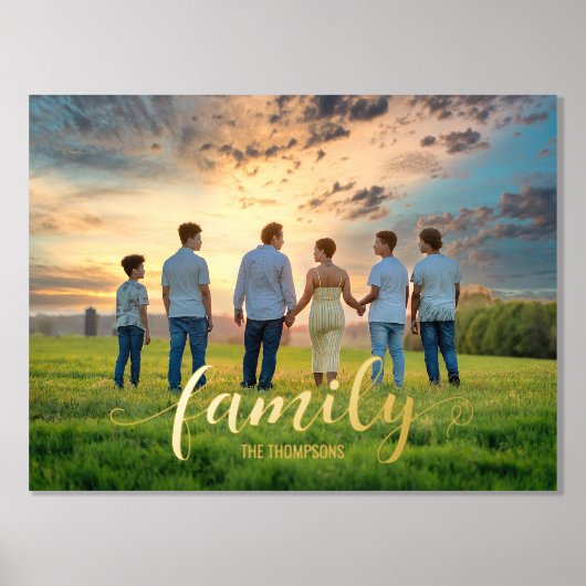 Impressions Dorure Portrait de famille Nom de script horizontal Impri (Recto)
