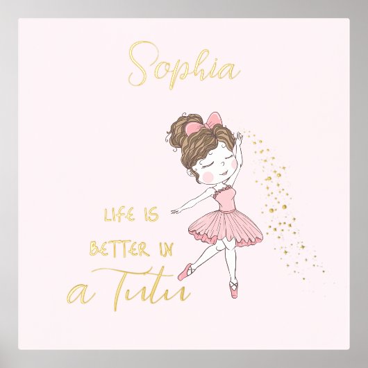 Impressions Dorure Poussière Or Star Cute Rose Ballerina Nursery (Recto)