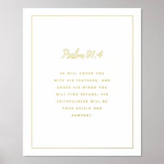 Impressions Dorure Psaume 91:4 Écriture en or (Recto)