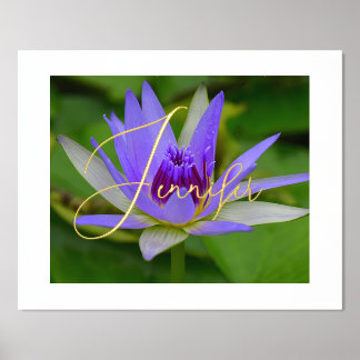 Impressions Dorure Purp Water Lily Personnalisé Nom de l'huile Imprim