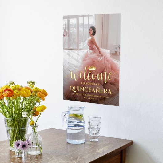 Impressions Dorure Quinceañera Bienvenue Script & Photo 15e anniversa (Couchage (Cuisine))
