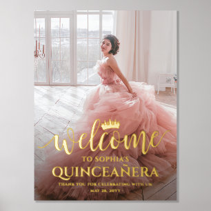 Impressions Dorure Quinceañera Bienvenue Script & Photo 15e anniversa