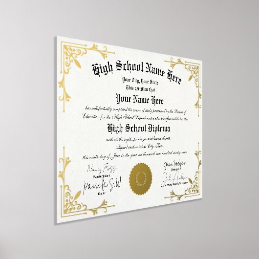 Impressions Dorure Real foil Accueil Ecole Diplôme d'études secondair (Poser)