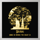 Impressions Dorure Real Foil DUBAI Street Map Custom Art Foil Prints (Recto)