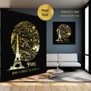 Impressions Dorure Real Foil PARIS Street Map Custom Art Foil Prints