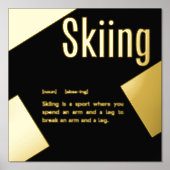 Impressions Dorure Real Foil SKIING Définition FUNNY Ski Word Art (Recto)