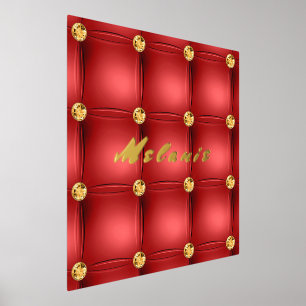 Impressions Dorure Red Gold Diamonds Nom personnalisé Foil Imprimer l