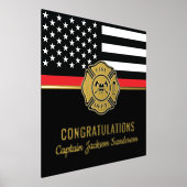 Impressions Dorure Retraite des pompiers Red Line Flag Félicats (Poser)