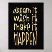 Impressions Dorure Rêve Motivationnel Souhaite Le rendre Noir (Recto)