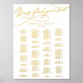 Impressions Dorure Romantique Gold Foil Élégant tableau de mariage (Recto)