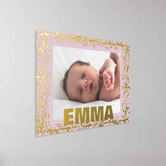 IMPRESSIONS DORURE ROSE BLANC | CADRE PHOTO DE TEXTURE D'OR MODERNE (Poser)