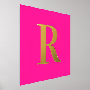 Impressions Dorure Rose chaud Monogramme simple Vrai Or