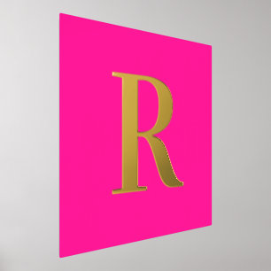 Impressions Dorure Rose chaud Monogramme simple Vrai Or