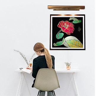 Impressions Dorure Rouge et Gold Poppy Abstrait