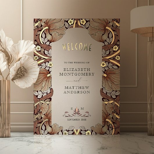 Impressions Dorure Rust Pimpernel William Morris Affiche de bienvenue