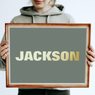 Impressions Dorure Sage GREEN Modern Bold EDITABLE TEXT GOLD