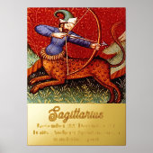 Impressions Dorure Sagittarius Horoscope Zodiac Oeuvre médiévale 5x7 (Recto)