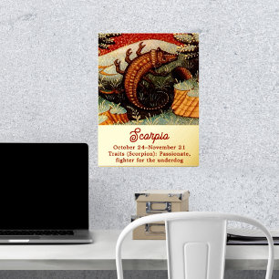 Impressions Dorure Scorpio Scorpion signe Zodiac Anniversaire