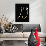 Impressions Dorure Script de Joy minimaliste Black Real Foil Prints<br><div class="desc">Mini-pliant Joy Script Black Luxury Real Foil dans votre choix or ou argent</div>