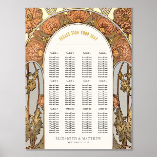 Impressions Dorure Seating Chart Vintage Wedding Art Nouveau