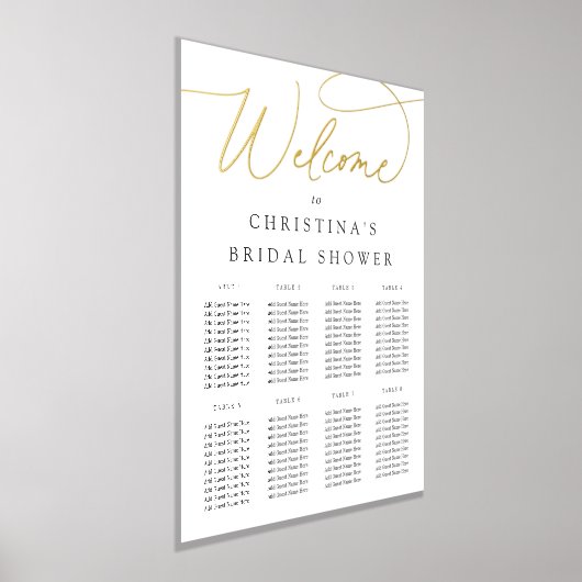 Impressions Dorure Simple élégant Script Foil Welcome & Seating Chart (Poser)
