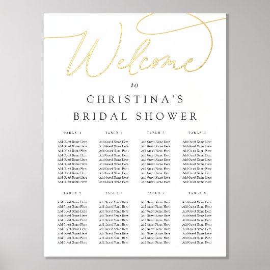 Impressions Dorure Simple élégant Script Foil Welcome & Seating Chart (Recto)