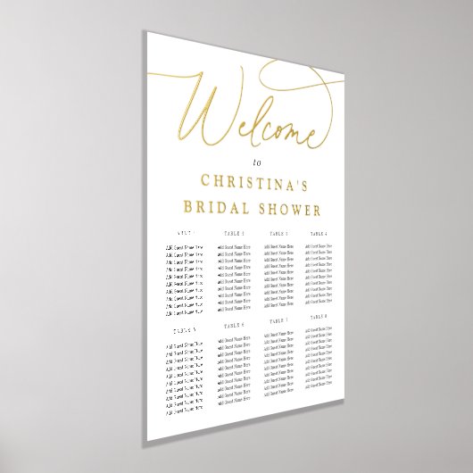 Impressions Dorure Simple élégant Script Foil Welcome & Seating Chart (Poser)