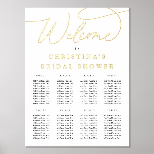 Impressions Dorure Simple élégant Script Foil Welcome & Seating Chart (Recto)
