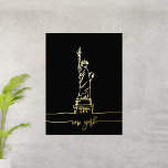 Impressions Dorure Statue de New York de Liberty Line Art Wall Travel<br><div class="desc">Dessin d'art minimaliste de Statue de la Liberté,  New York</div>