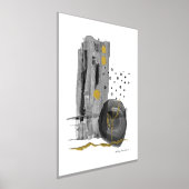 Impressions Dorure Style Boho Abstrait moderne Aquarelle blanche noir (Poser)