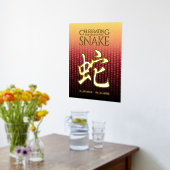 Impressions Dorure Symbole lunaire du serpent 蛇 or rouge chinois Zodi (Couchage (Cuisine))