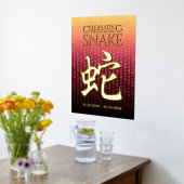 Impressions Dorure Symbole lunaire du serpent 蛇 or rouge chinois Zodi (Couchage (Cuisine))