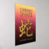 Impressions Dorure Symbole lunaire du serpent 蛇 or rouge chinois Zodi (Poser)