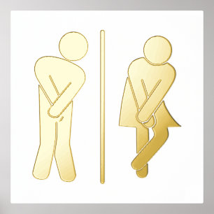 Impressions Dorure Sympathique Unisex Bathroom Sign