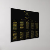 Impressions Dorure Tableau de siège mariage Élégant Black Real Gold F (Poser)