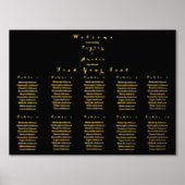 Impressions Dorure Tableau de siège mariage Élégant Black Real Gold F (Recto)