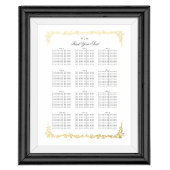 Impressions Dorure tableau mariage classique plan de siège or