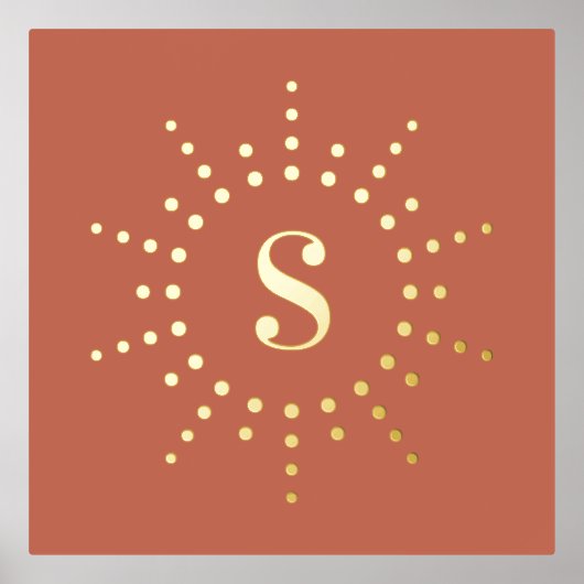 Impressions Dorure Teracotta d'éclatement radial initial de monogramm (Recto)