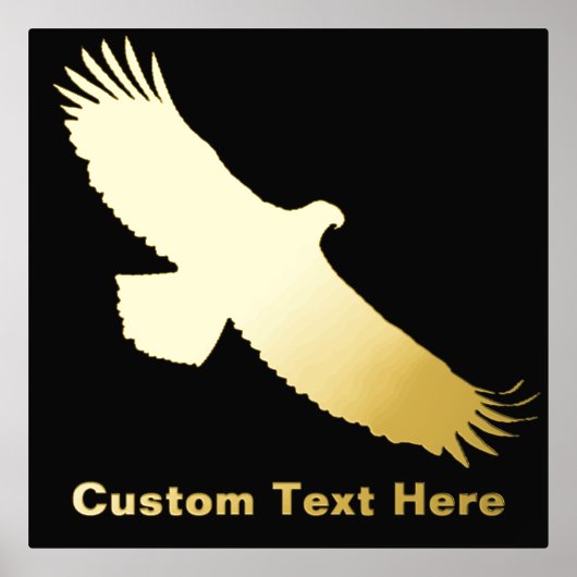 Impressions Dorure Texte Personnalisé Black Gold Foil Imprime Aigle F (Recto)