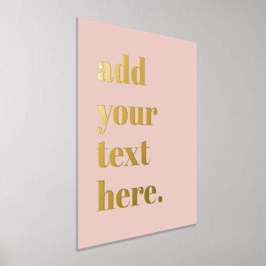 Impressions Dorure Texte personnalisé moderne rose pâle (Poser)