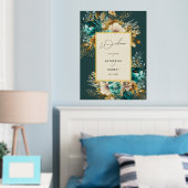 Impressions Dorure Turquoise Gold Luxe Floral Mariage Bienvenue (In situ (chambre))