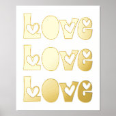 Impressions Dorure Typographie d'AMOUR moderne avec coeur rouge or bl (Recto)