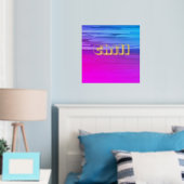 Impressions Dorure Typographie Or Abstraite Pink Blue Ombre (In situ (chambre))