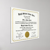 Impressions Dorure Véritable feuille Diplôme d'études secondaires, GE (Poser)