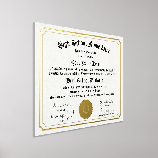 Impressions Dorure Véritable feuille Diplôme d'études secondaires, GE (Poser)