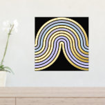 Impressions Dorure Violet Blue Abstrait Wave Lines Art Motif Gold<br><div class="desc">Belles lignes d'ondes abstraites géométriques contemporaines violet, lavande, violet clair, bleu et vrai feuille d'or couleur motif sur un arrière - plan noir. Design élégant, élégant et éclectique minimalisme pour le hip-hop artistique, style rétro vintage, ou abstrait amateur de motifs géométriques numériques. Associez ce design à vos couleurs de décoration...</div>