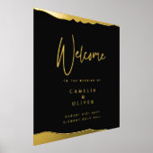 Impressions Dorure VRAI FOIL Black Gold Élégante Affiche de bienvenue (Poser)