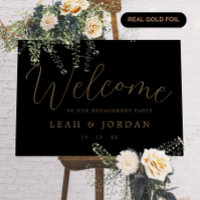VRAI Gold Foil Élégant Parti d'engagement Bienvenu