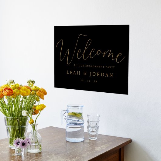 Impressions Dorure VRAI Gold Foil Élégant Parti d'engagement Bienvenu (Couchage (Cuisine))